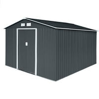 GERÄTEHAUS mit Bodenrahmen Metall S300 Grau - Grau, Metall (277/192/319cm) - HATTORO