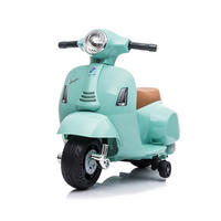 KINDER ELEKTROMOTORRAD Mini Vespa türkis Elektrofahrzeug, Stützräder, 30 W, 2,5 km/h - Türkis, Kunststoff (66.5/38/52cm) - Chipolino
