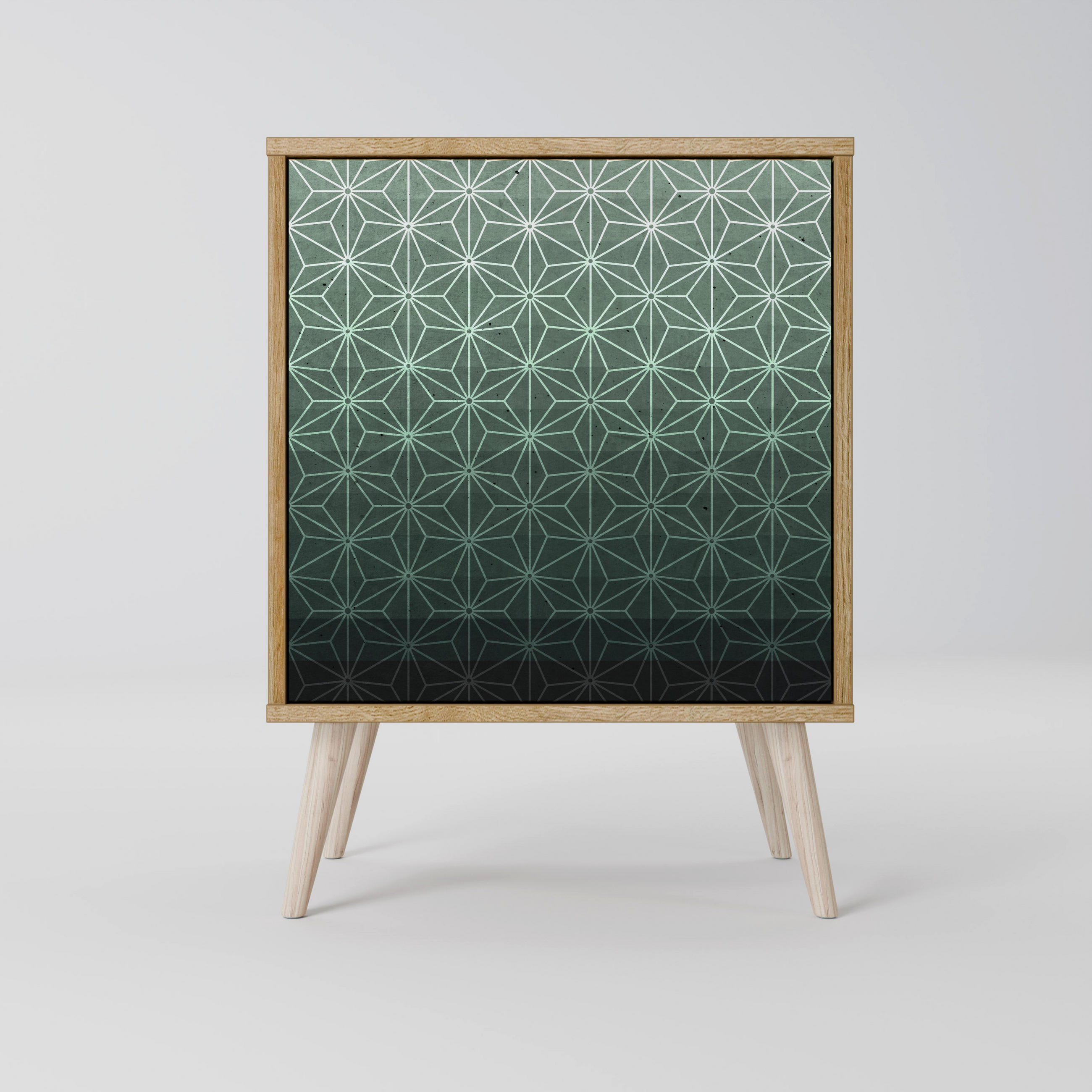 SIDEBOARD ORNAMENTAL GLIMMER, Eichefarben, 57,5x42x77,5 cm, Schräge Buchenholzfüße - Eichefarben/Buchefarben, Holzwerkstoff/Buchenholz (57.5/77.5/42cm) - SpaceRebels