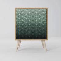 SIDEBOARD ORNAMENTAL GLIMMER, Eichefarben, 57,5x42x77,5 cm, Schräge Buchenholzfüße - Eichefarben/Buchefarben, Holzwerkstoff/Buchenholz (57.5/77.5/42cm) - SpaceRebels