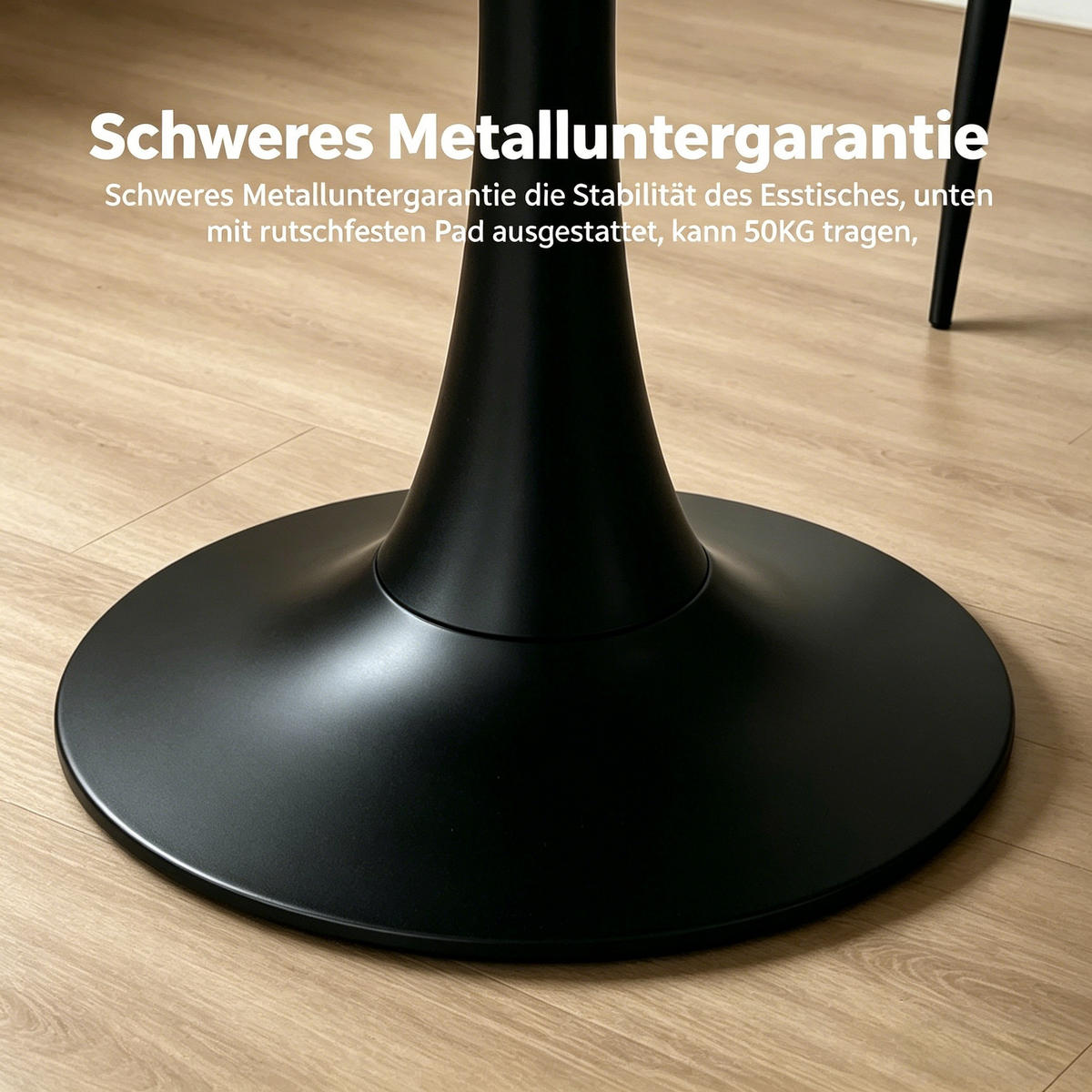 ESSTISCH runder 80 cm Weiß mit Metallgestell - Weiß, Holz (80/80/75cm) - Oxeza