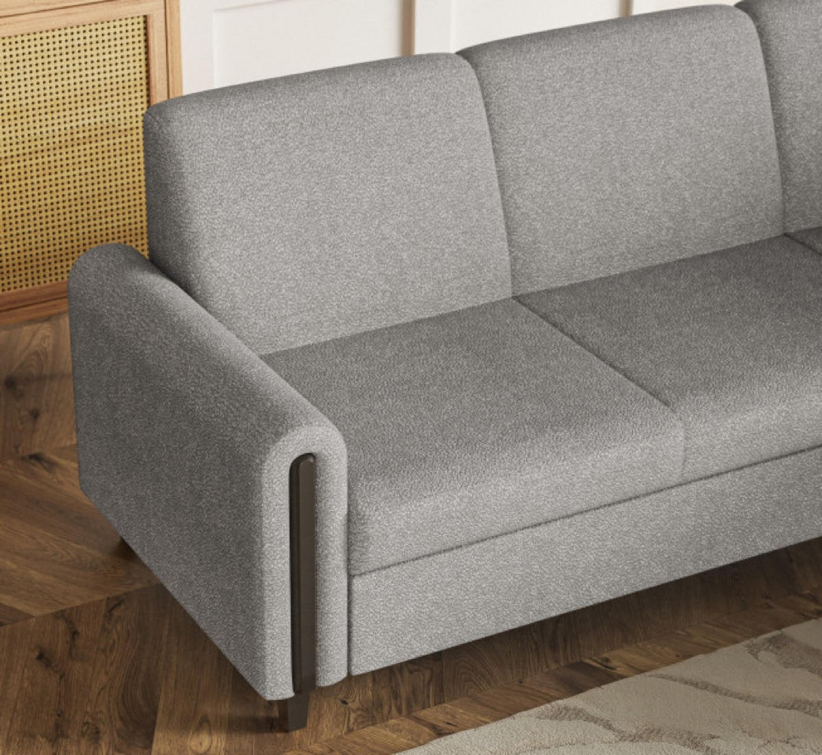 ECKSOFA Grau FLORA Stoff Bubble Rechts Ausziehbar - Grau, Textil (172/236cm) - Sepro Meble