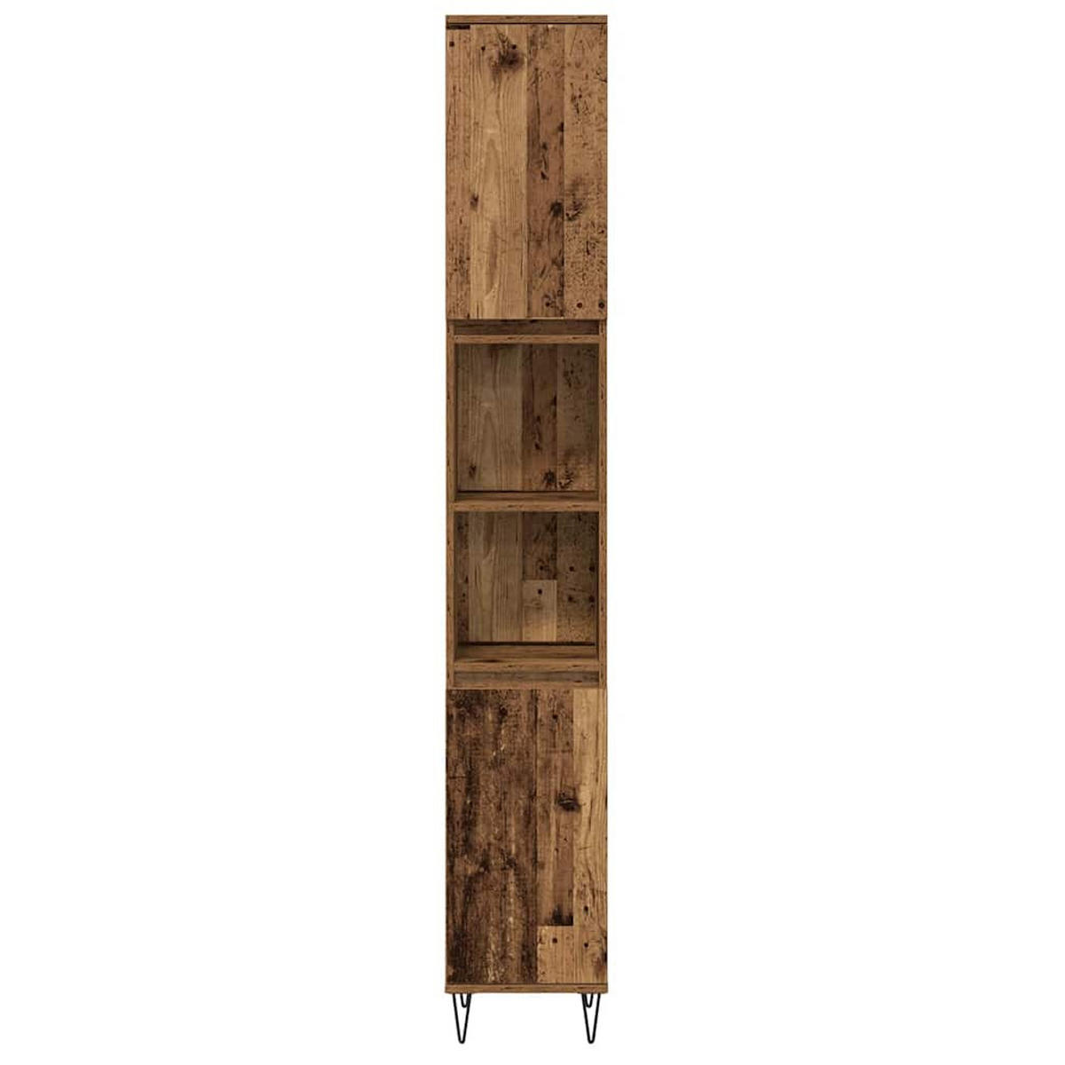 BADEZIMMERMÖBEL-SET Mit Regal 3 Pcs Altholz Holzwerkstoff - Braun, Holzwerkstoff (33/180/140cm) - vidaXL
