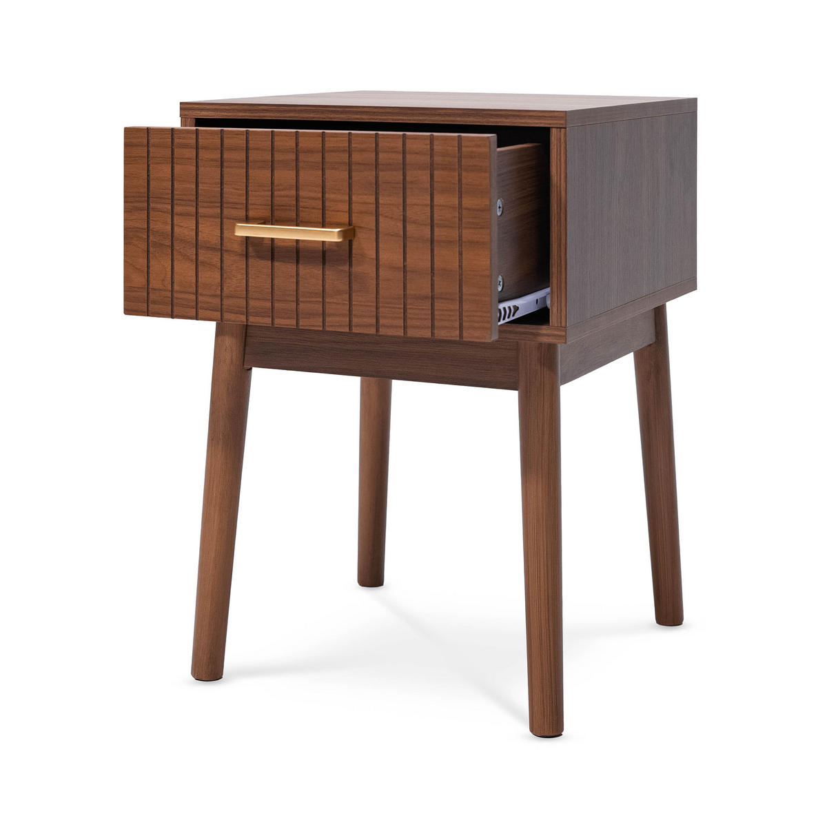 NACHTTISCH 2er-Set Milo aus Walnussholz Retro - Braun, Holz (38/55/38cm) - Sicaan