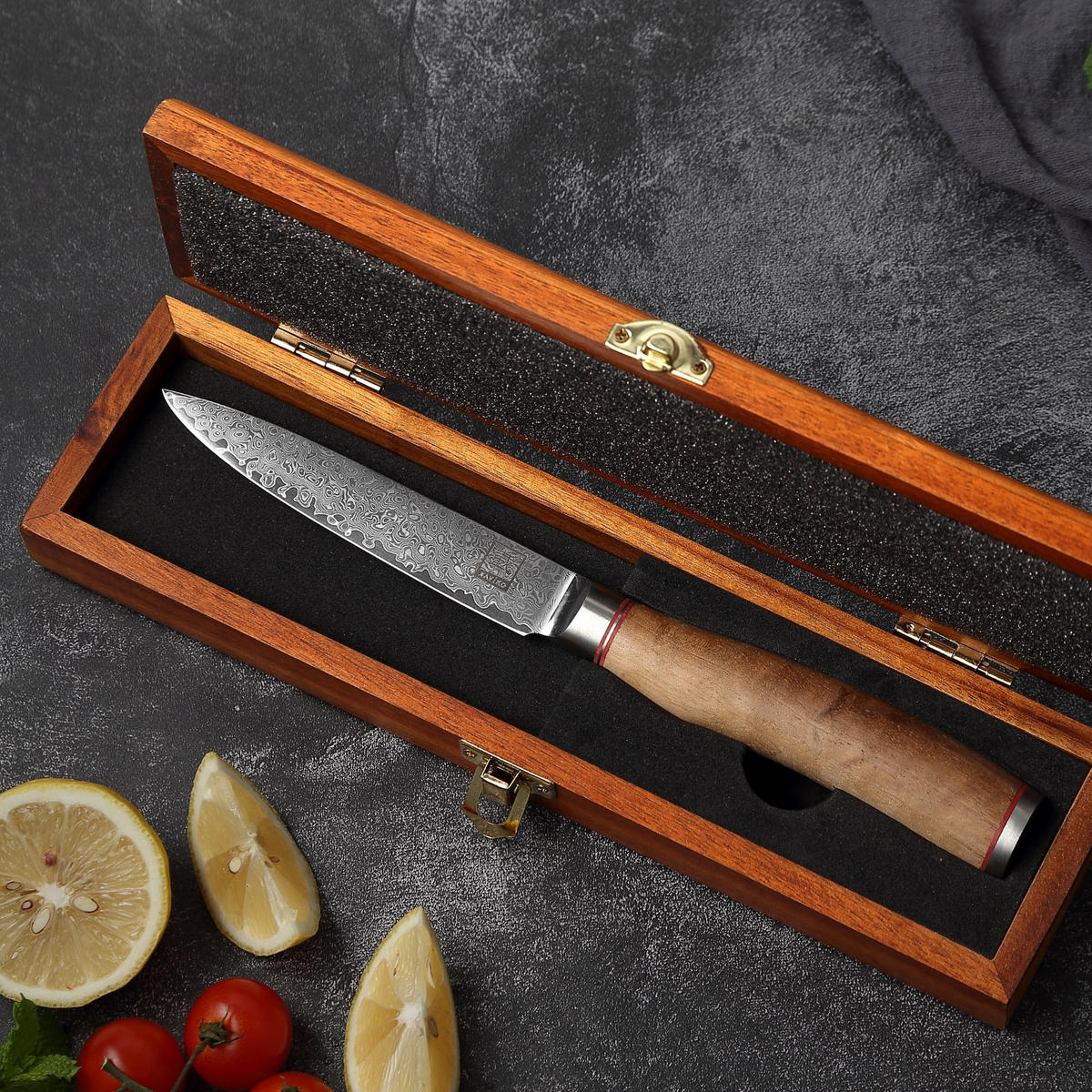 ALLZWECKMESSER 12 cm - Nussbaumfarben, Holz/Metall (24cm) - Zayiko