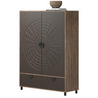 HIGHBOARD Bronze und Rostoptik 120 x 163 cm, Kommode mit Soft-Close - Rostfarben/Schwarz, Holzwerkstoff/Metall (120/163/42cm) - Top.Furn