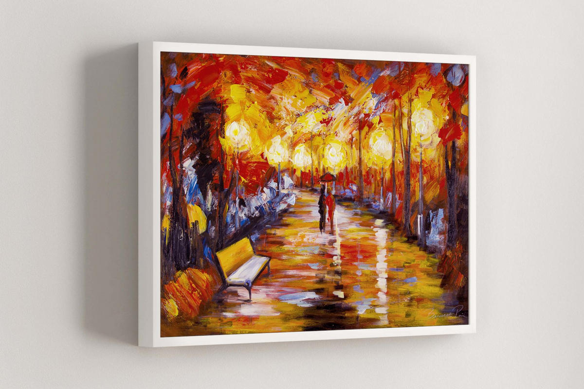 ACRYLBILD HANDGEMALT 90/60 cm - Rot, Holz/Textil (90/60cm) - KUNSTLOFT