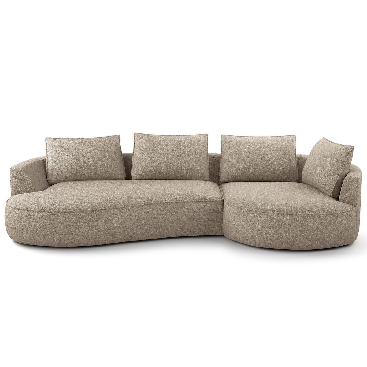 BIGSOFA - Beige/Schwarz, Kunststoff/Textil (322/82/154cm) - home24