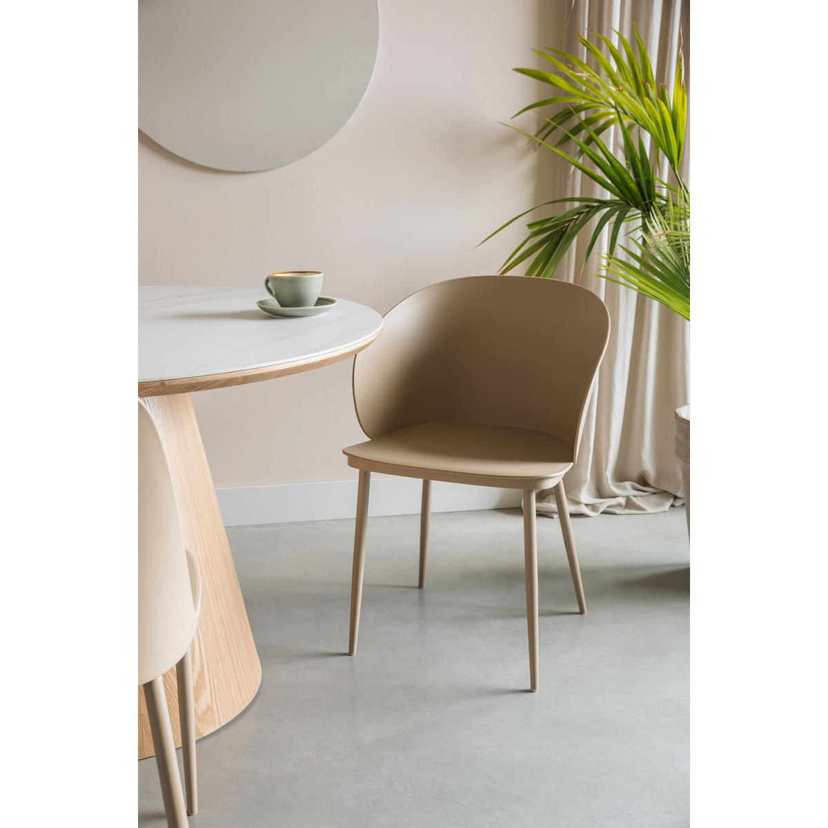 ESSZIMMERSTUHL Gigi Beige - 2 er Set - Weiß, Kunststoff (56.5/80.5/55.5cm) - Housecraft Living