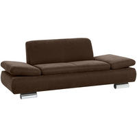 SOFA 2-Sitzer Kaye Bezug Veloursstoff Metallfuß verchromt / braun - Braun, Kunststoff (190/76/90cm) - 58aufmkessel