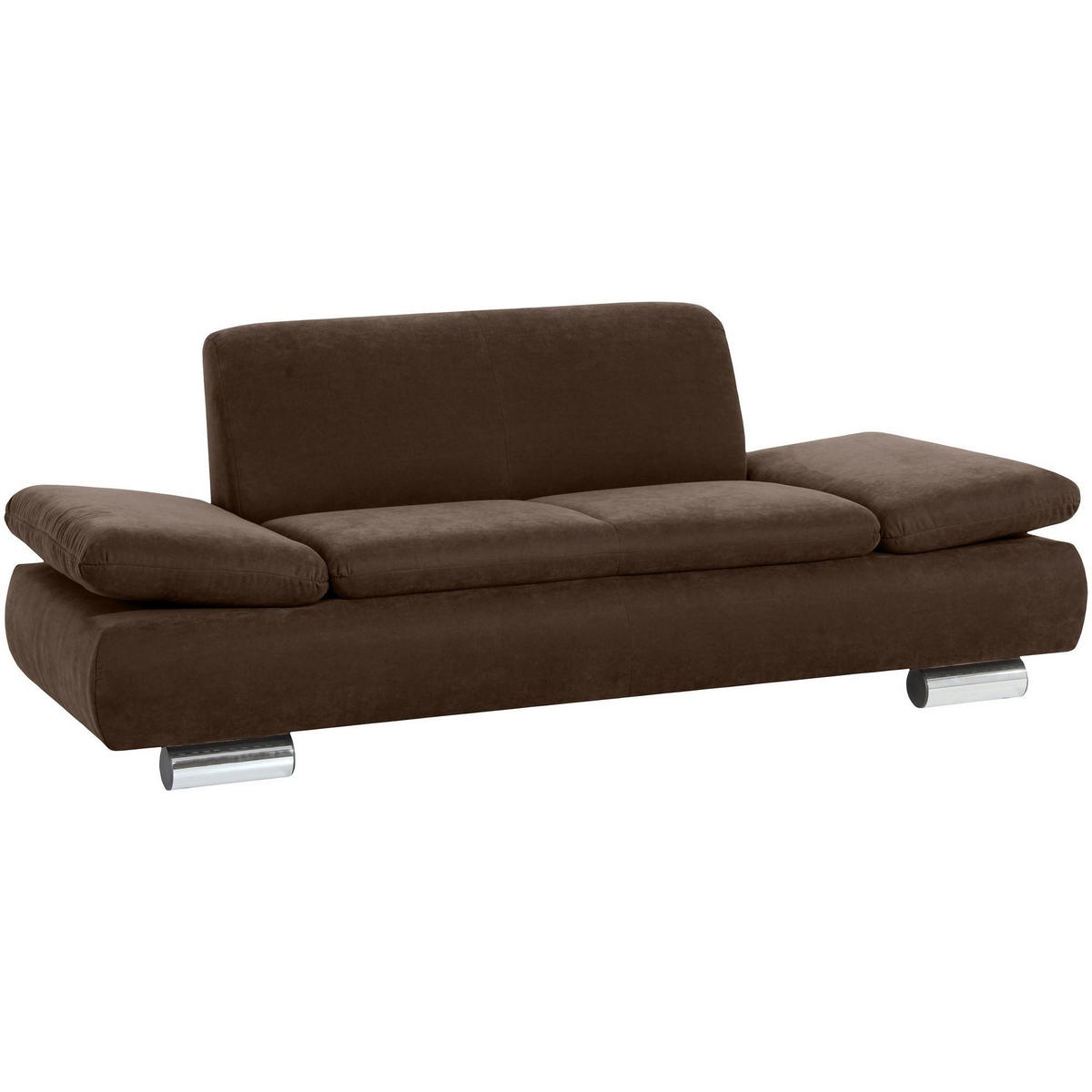 SOFA 2-Sitzer Kaye Bezug Veloursstoff Metallfuß verchromt / braun - Braun, Kunststoff (190/76/90cm) - 58aufmkessel