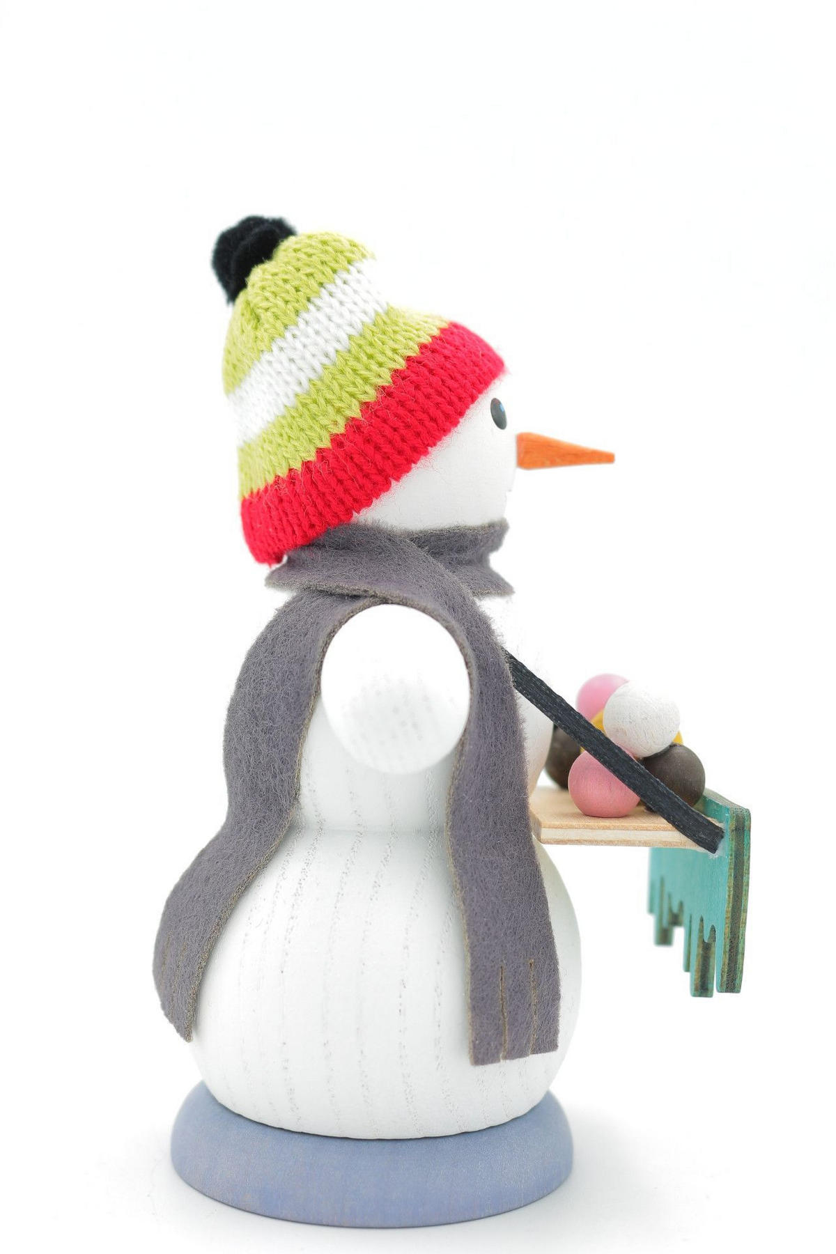 RAUCHFIGUR Schneemann Eisverkäufer 13 cm - Multicolor, Holz (6/13/10cm)