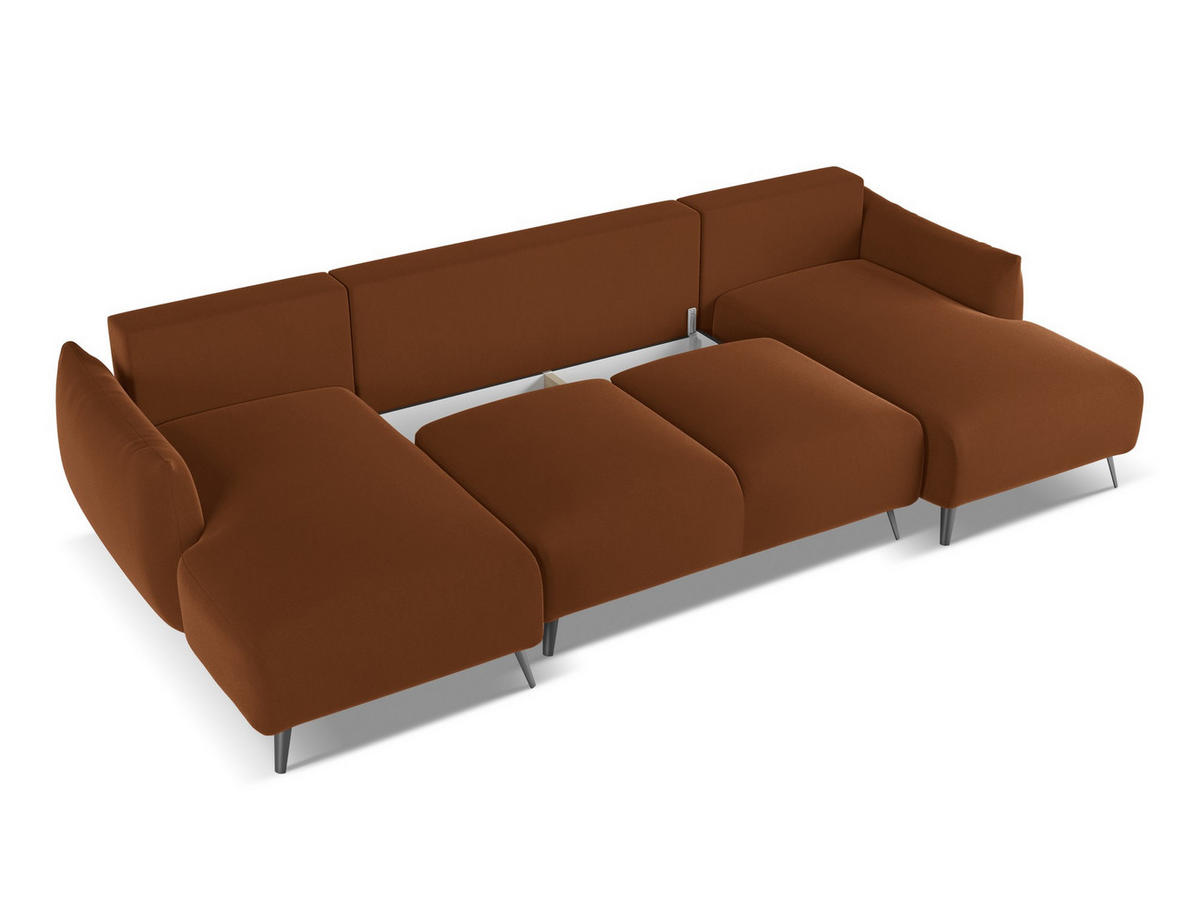 ECKSOFA mit Schlaffunktion Chenille Stoff Weiß - Schwarz/Weiß, Kunststoff/Textil (207/148cm) - Makamii