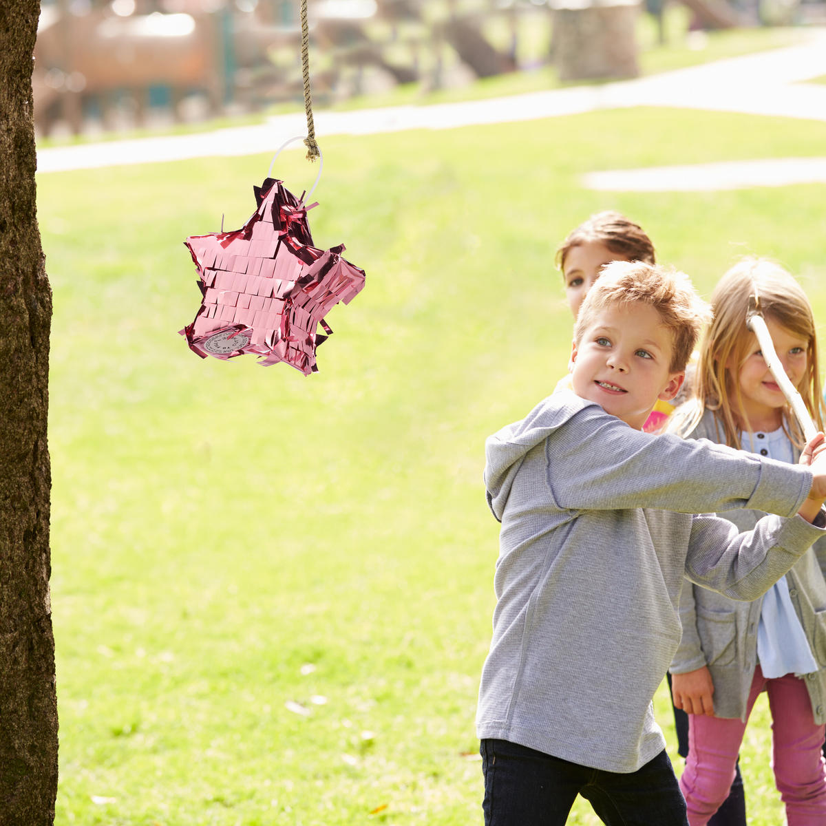 MINI-PINATA - Rosa, Papier/Wellpappe (12/12/4cm) - Relaxdays