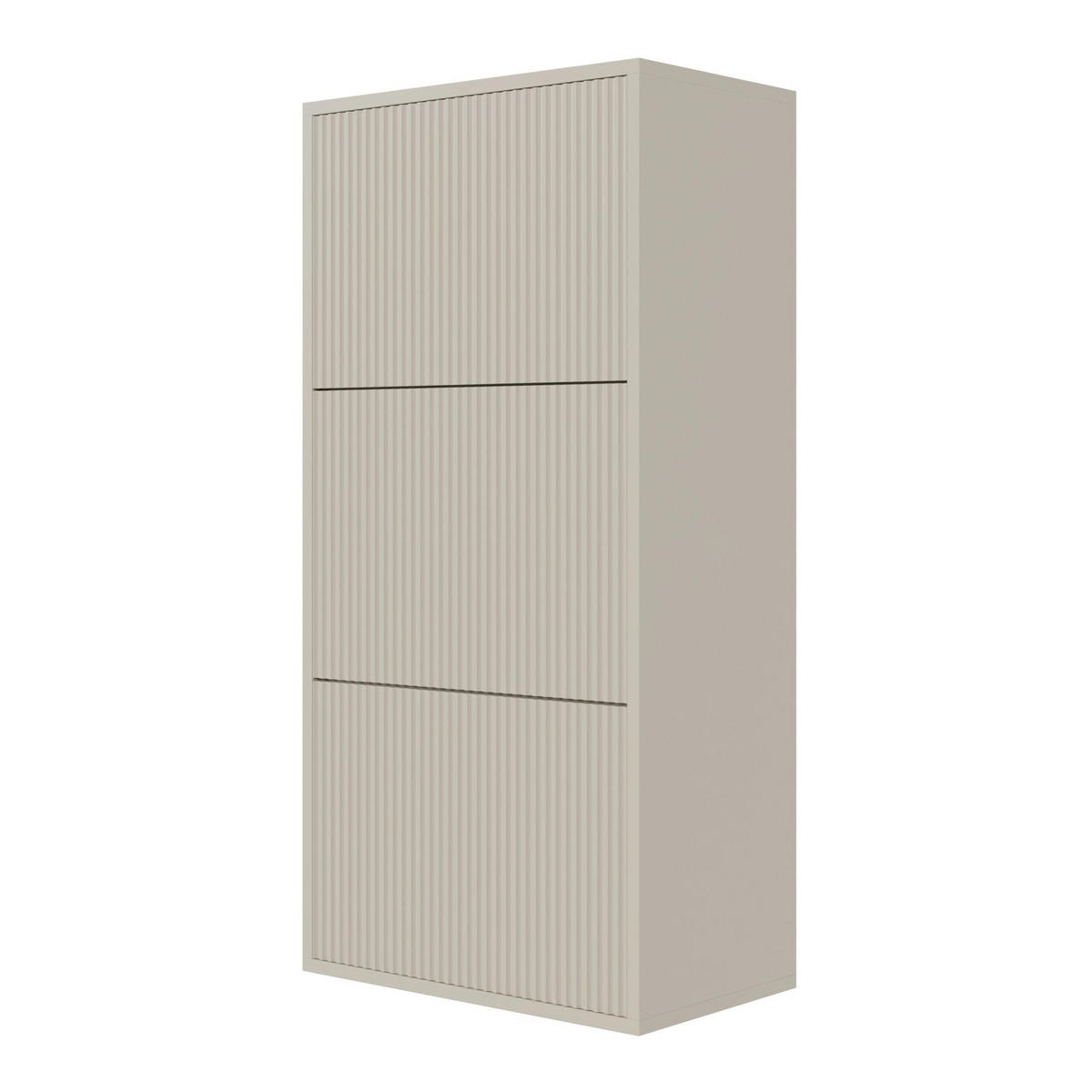 WAND-SCHUHSCHRANK Veldio mit 3 Klappen Greige 50 cm - Taupe, Holzwerkstoff (50/103/30cm) - Selsey