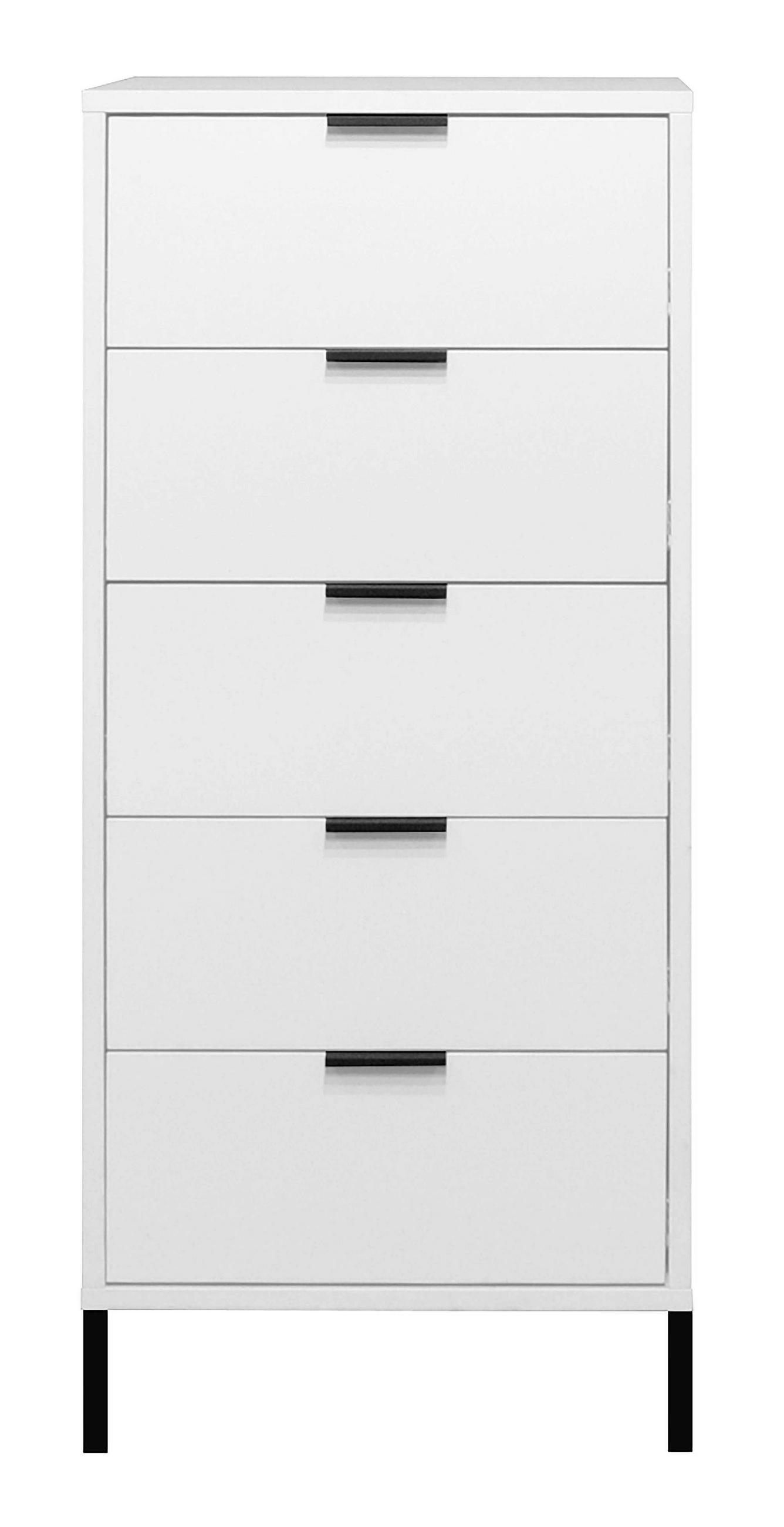 KOMMODE Erna 51x45x123 Kreidegrau matt Lack - Hellgrau, Holzwerkstoff (51/123/45cm) - 58aufmkessel