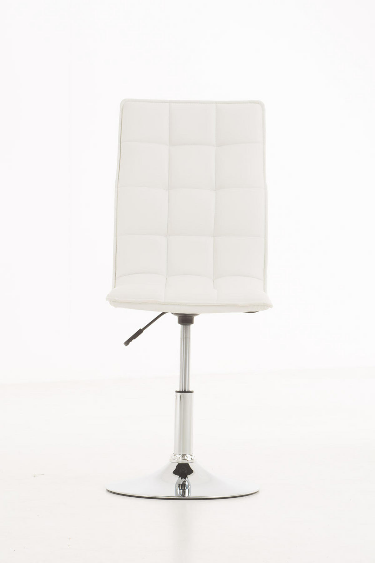 DREHSTUHL Lederlook weiß - Chromfarben/Weiß, Textil/Metall (43/90/56cm) - CLP