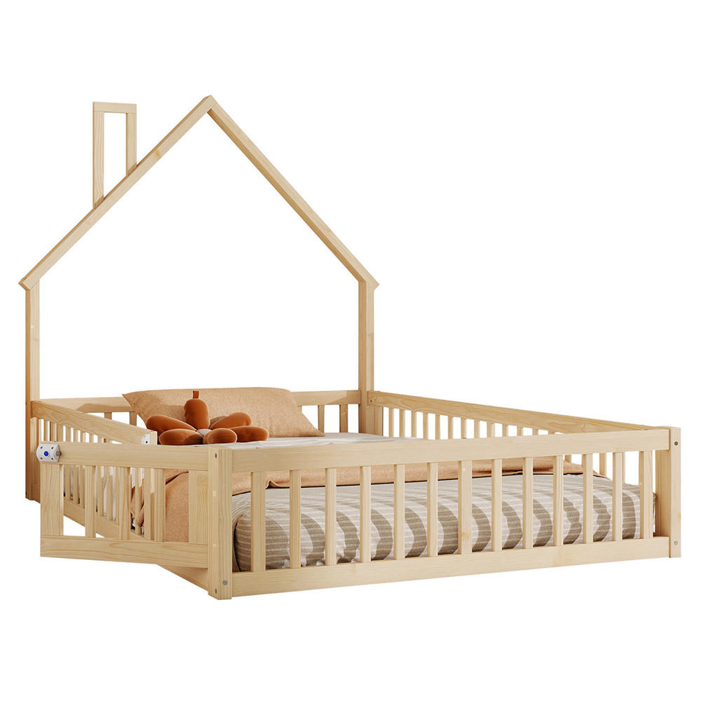 KUĆNI KREVET 140 x 200 cm, minimalistički stil, prirodna boja - prirodne boje, drvo (140/200cm) - KOMHTOM