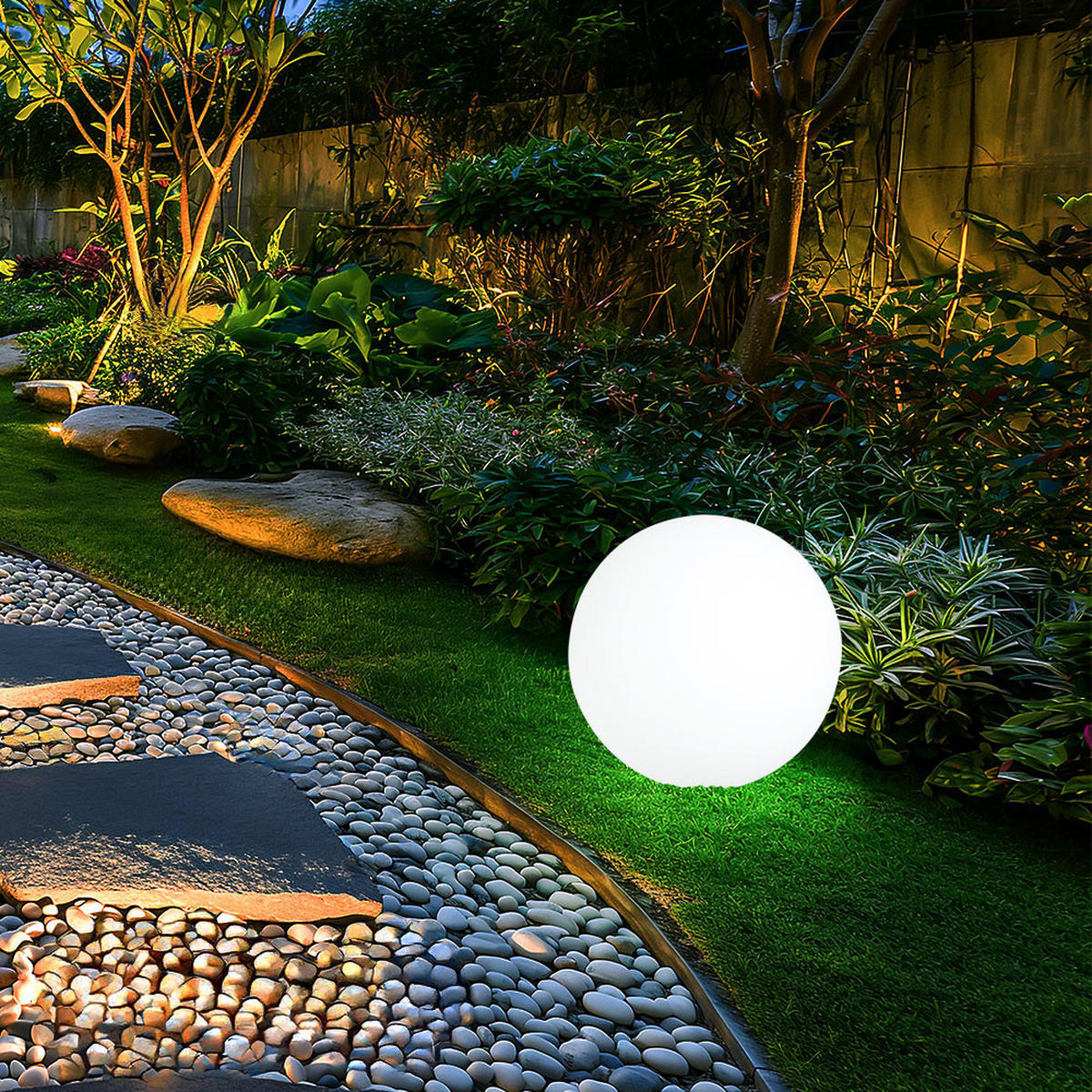 LED AUSSENLEUCHTE TOULA Weiß - Weiß, Kunststoff (40/40/56cm) - Globo Lighting