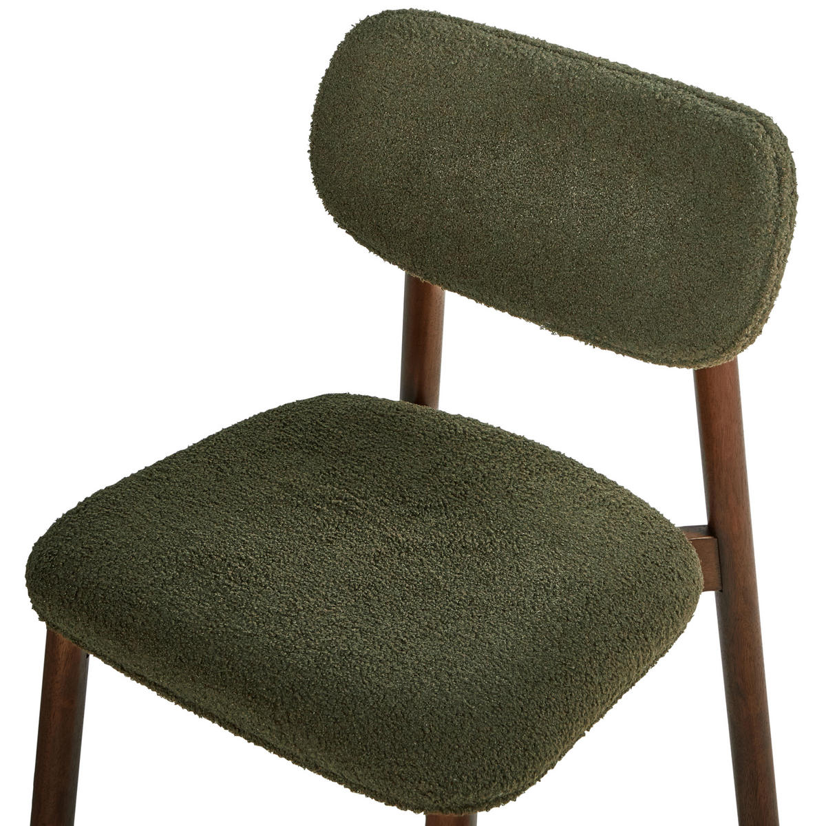 ESSZIMMERSTUHL Braun Mills - Dunkelbraun/Grün, Textil (48/80/58cm) - Beliani