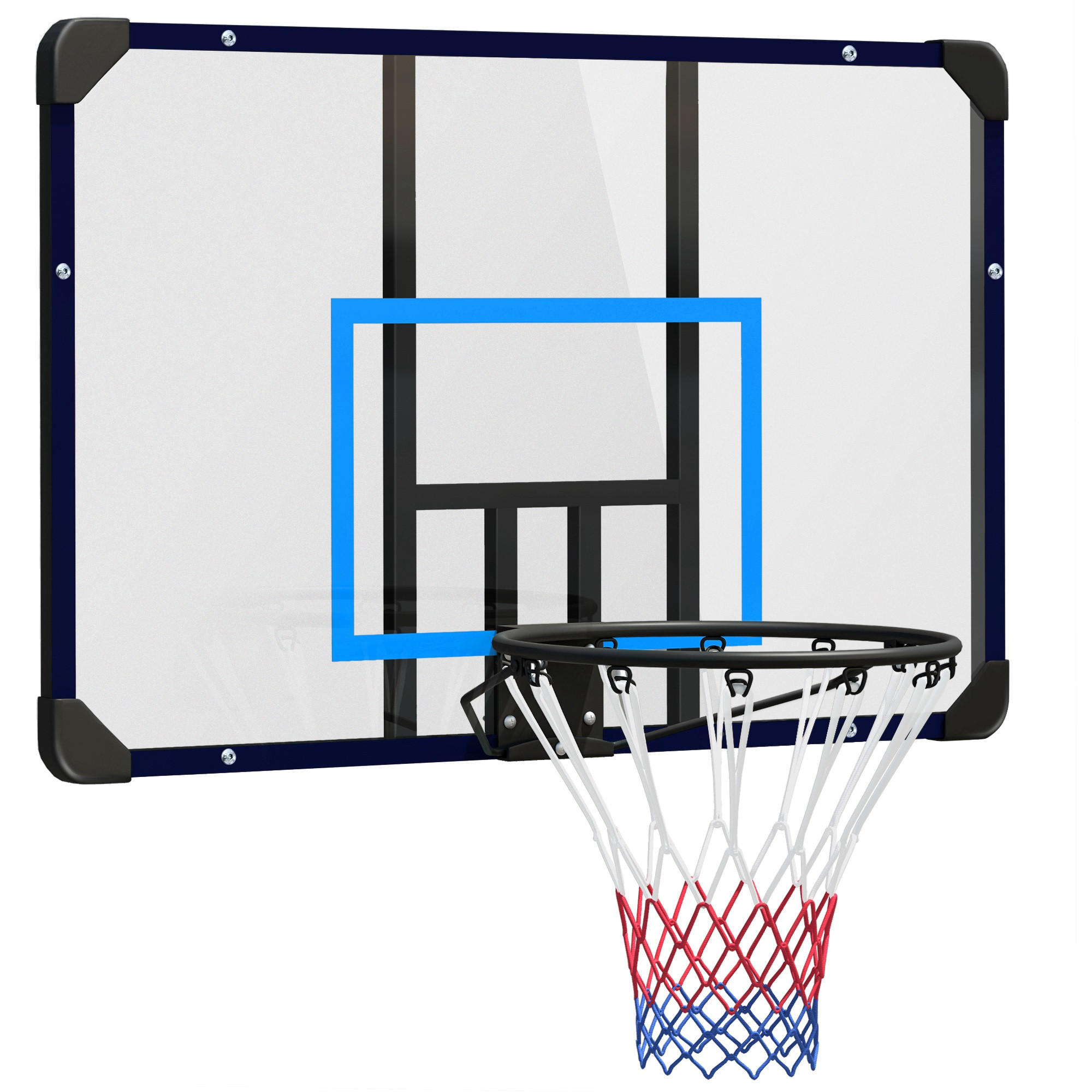 BASKETBALLKORB - Blau/Schwarz, Metall (61/113cm) - SPORTNOW