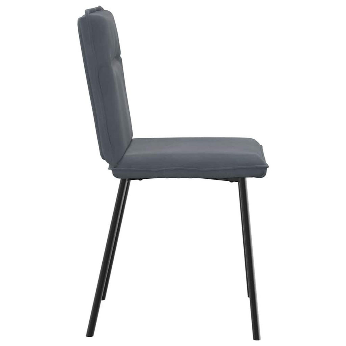 ESSZIMMERSTÜHLE 2 Stk. Dunkelgrau Samt 45*54*83cm - Dunkelgrau, Metall (45/83/54cm) - ZMH