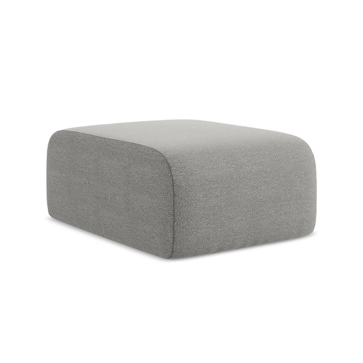 POUF Bouclé Stoff Grau - Hellgrau/Schwarz, Holzwerkstoff/Kunststoff (72/42/94cm) - LaMiaSofa