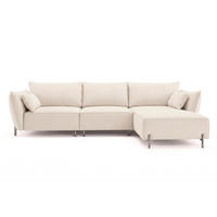 GARTENECKSOFA für Terrasse und Garten, Stoff Sunlight, Ecru, Rechts, SUNMEE - Ecru, Holz (238/90/165cm) - Kaiser Möbel