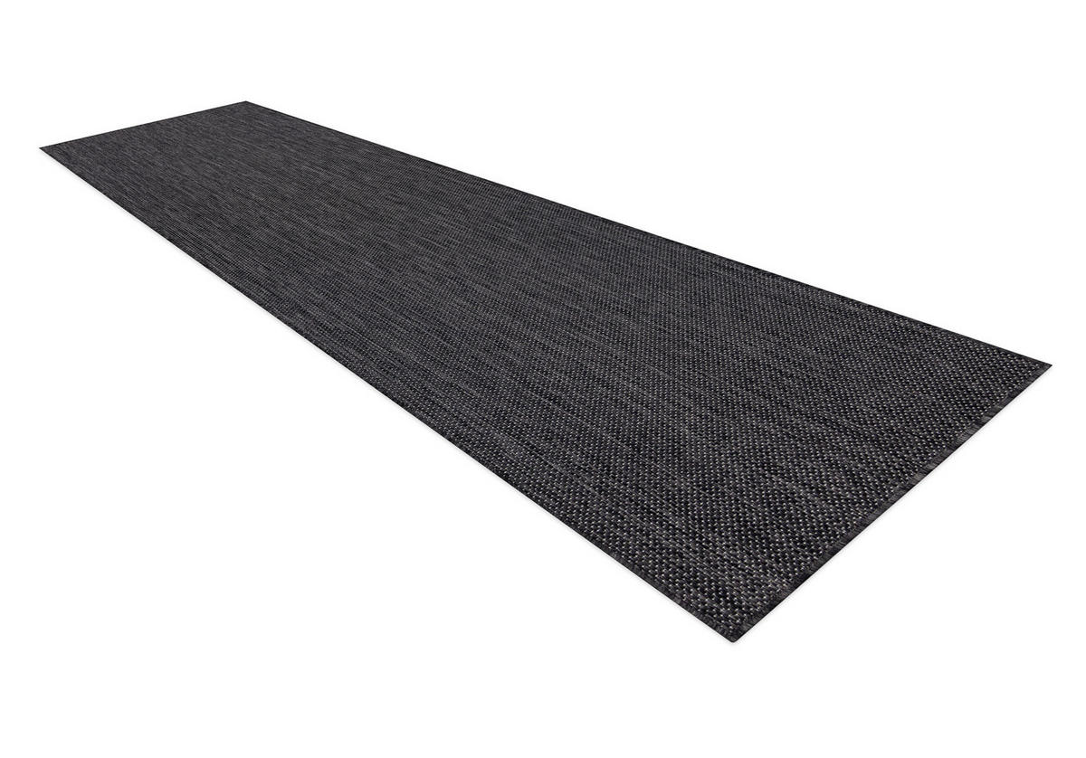 MATTA, löpare SISAL SION A5165A Melange Platt vävd svart 70/200 cm - Svart, Textil (70/200cm) - rugsX