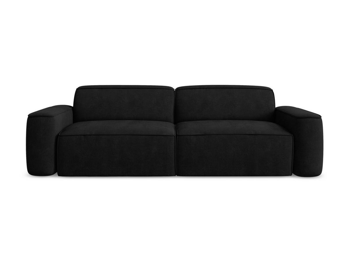 4-SITZER-SOFA Chenille Stoff Schwarz - Schwarz, Holzwerkstoff/Kunststoff (244/70/102cm) - LaMiaSofa