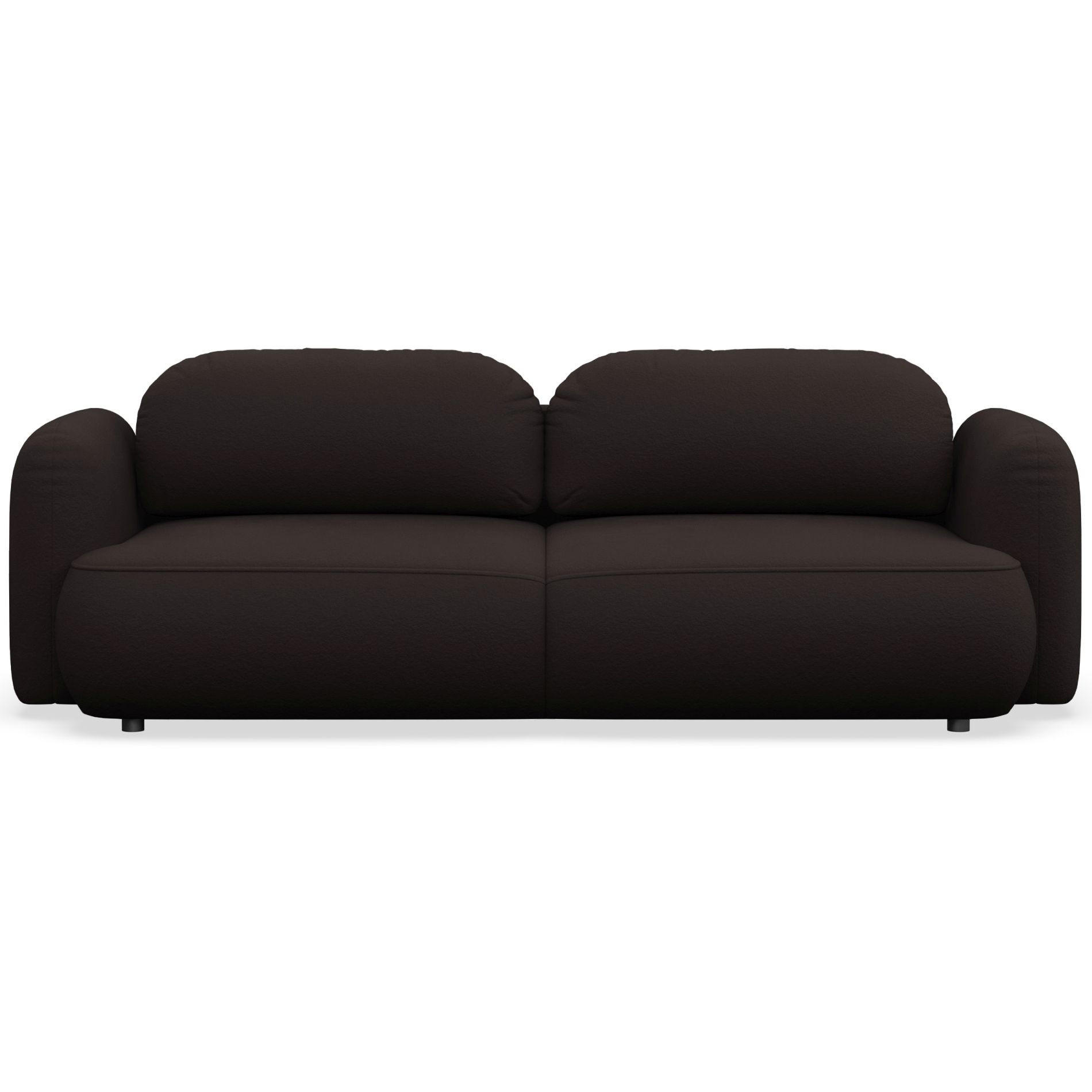 3-SITZER SCHLAFSOFA Tvoya Braun Chenille - Schwarz/Braun, Kunststoff/Textil (253/82/110cm) - Selsey