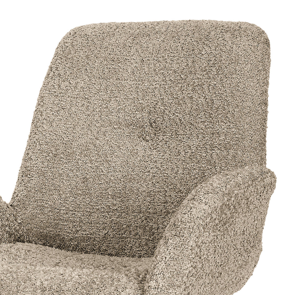 POLSTERSTUHL - Bouclé / Buche massiv - Eichefarben/Cappuccino, Holz (61/84/61cm) - home24