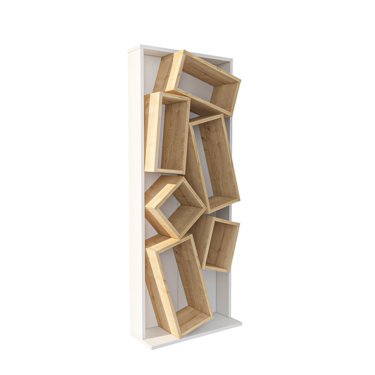 BÜCHERREGAL Carmen Weiss Eiche - Eichefarben/Weiß, Holzwerkstoff (24/153/60cm) - Decorotika