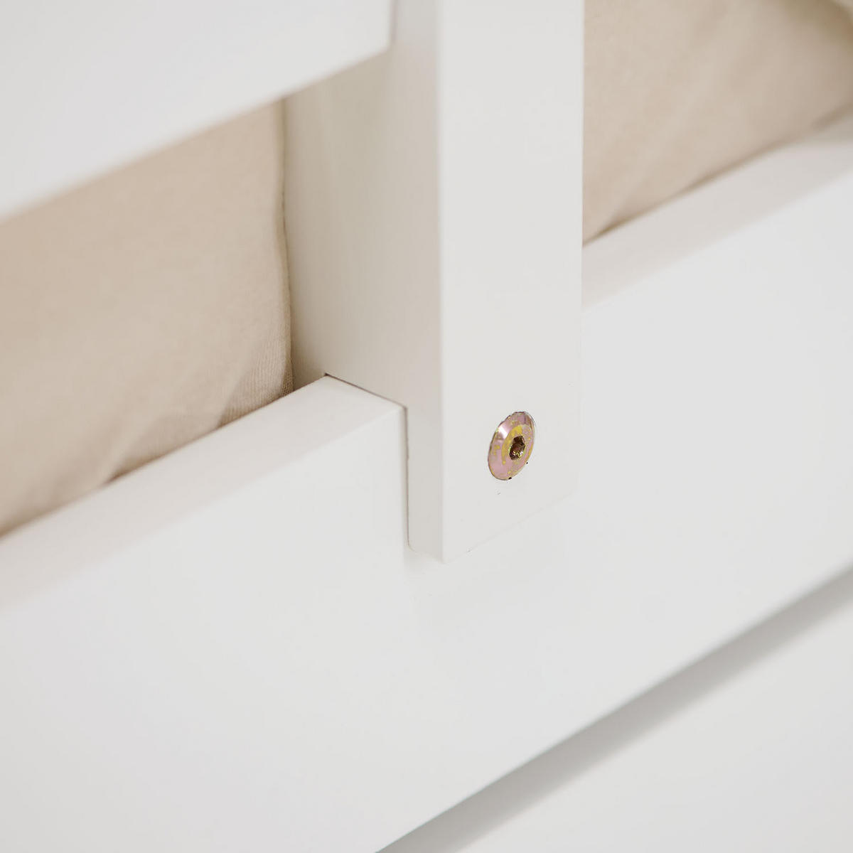 HAUSBETT 90/200 mit Rausfallschutz Weiß - Weiß, Holz (207/158/96cm) - Homestyle4u