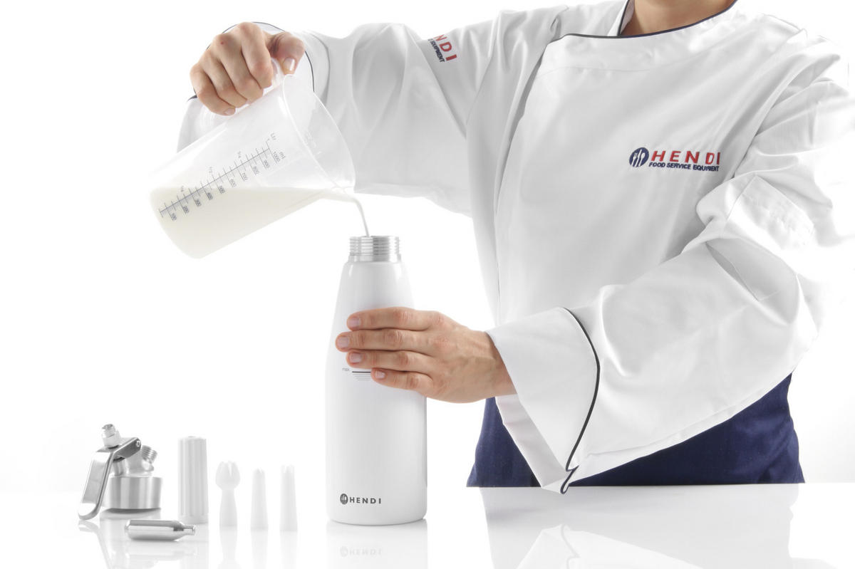 SCHLAGSAHNE-ZERSTÄUBER Sahnespender Weiß 500 ml - Weiß, Metall (26cm) - Hendi
