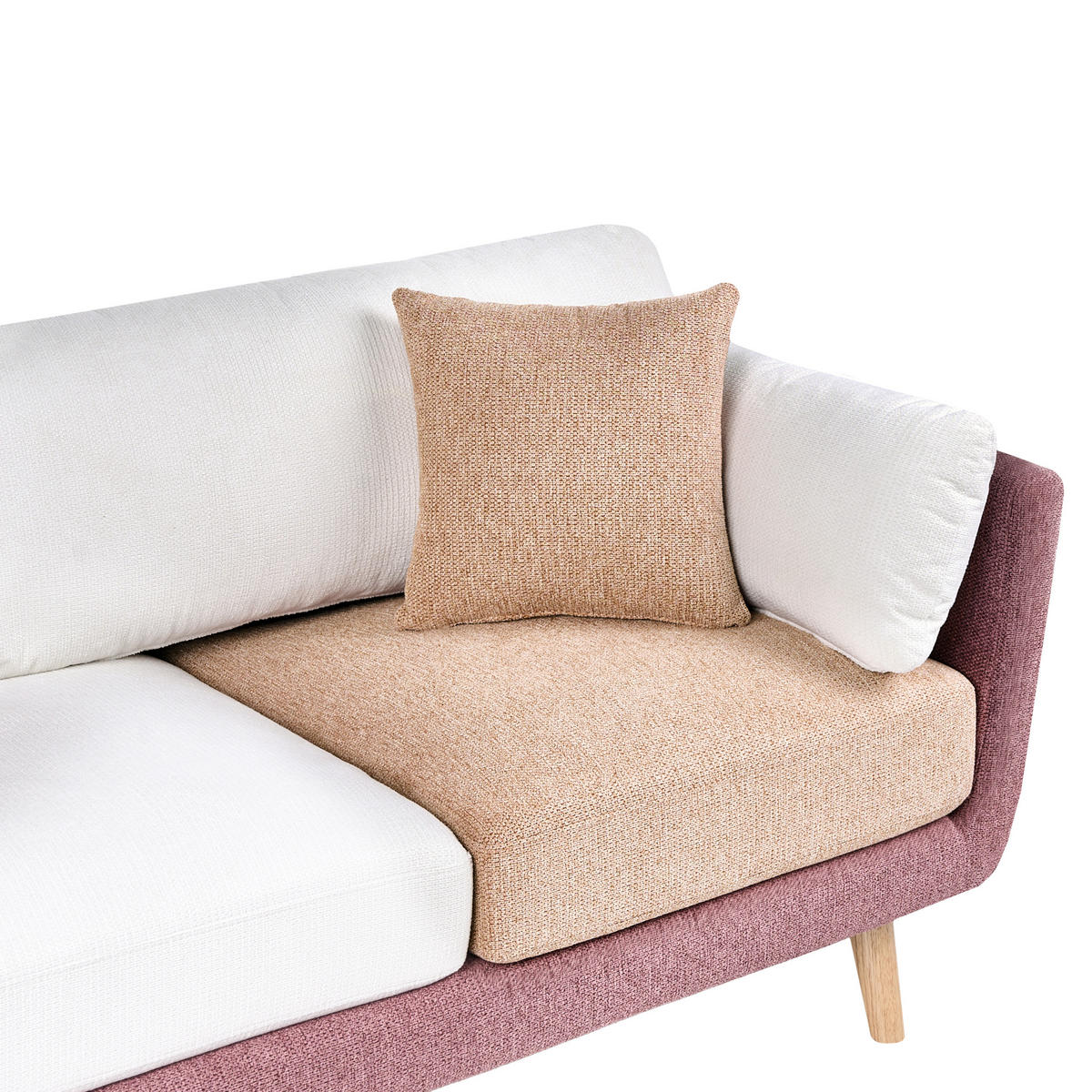 POHOVKA 3-místná Látka Růžová Bolga - růžová, textil (185/89/83cm) - Beliani