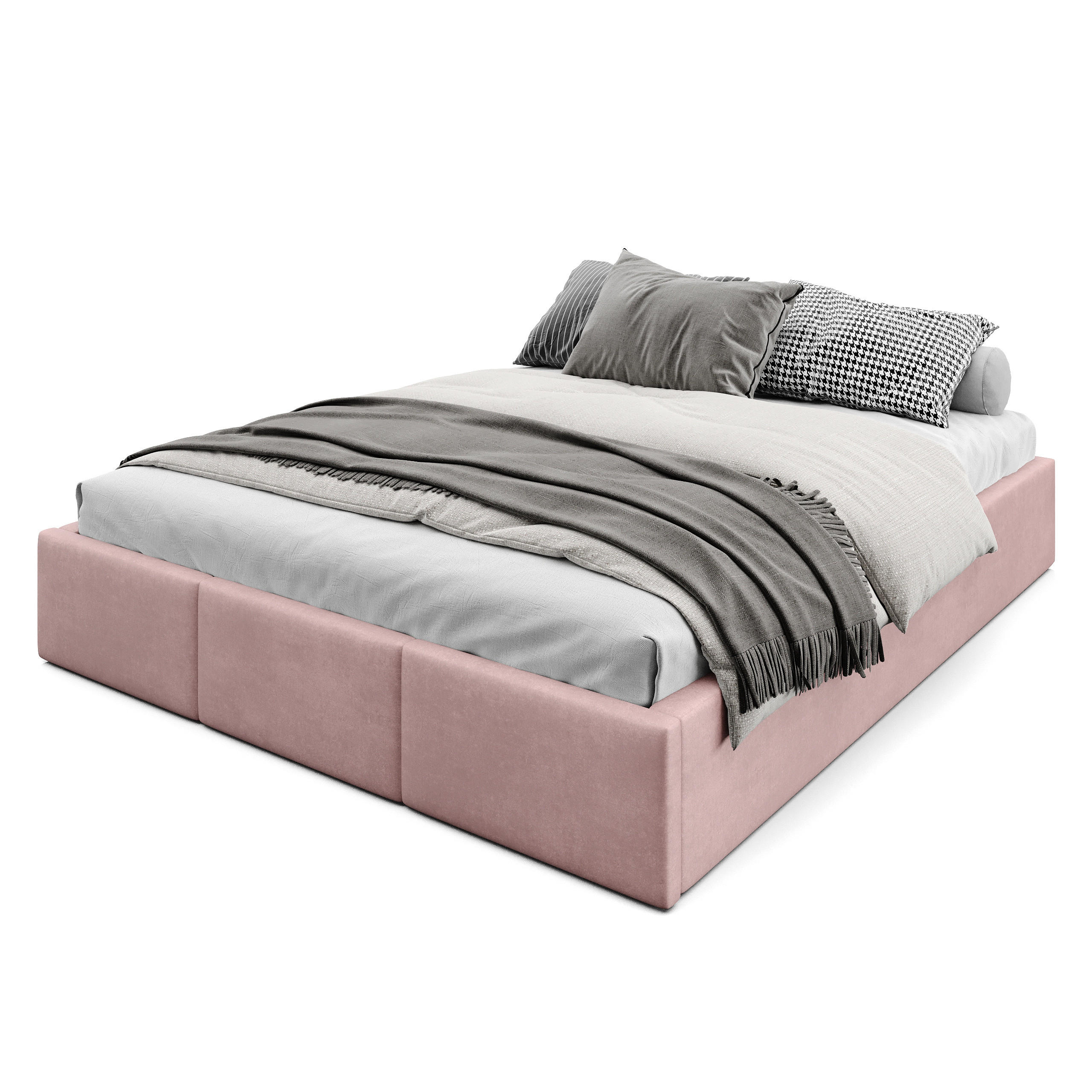 POLSTERBETT für Schlafzimmer Bett mit Stauraum Rosa 160x200cm - Rosa, Holzwerkstoff/Textil - Muralo
