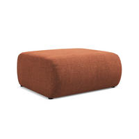 POUF Chenille Stoff Orange - Terra cotta/Schwarz, Kunststoff/Textil (94/40/89cm) - Makamii