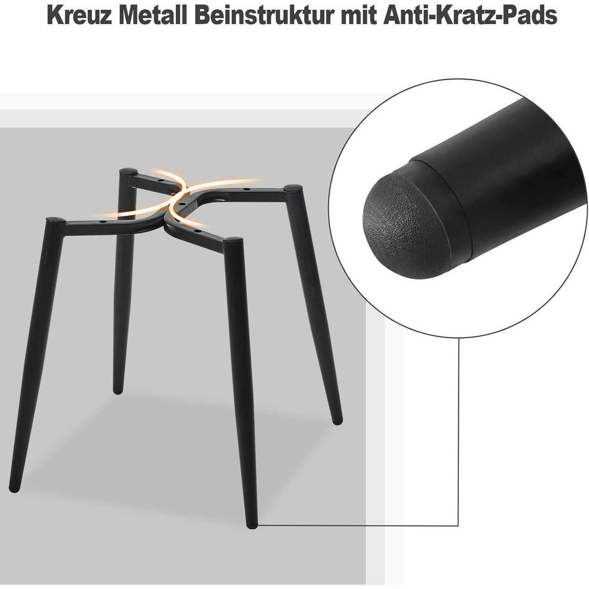 ESSZIMMERSTÜHLE 2er Set Kunstleder Blau mit Rückenlehne und Metallbeinen - Blau, Kunststoff (46/87/46cm)