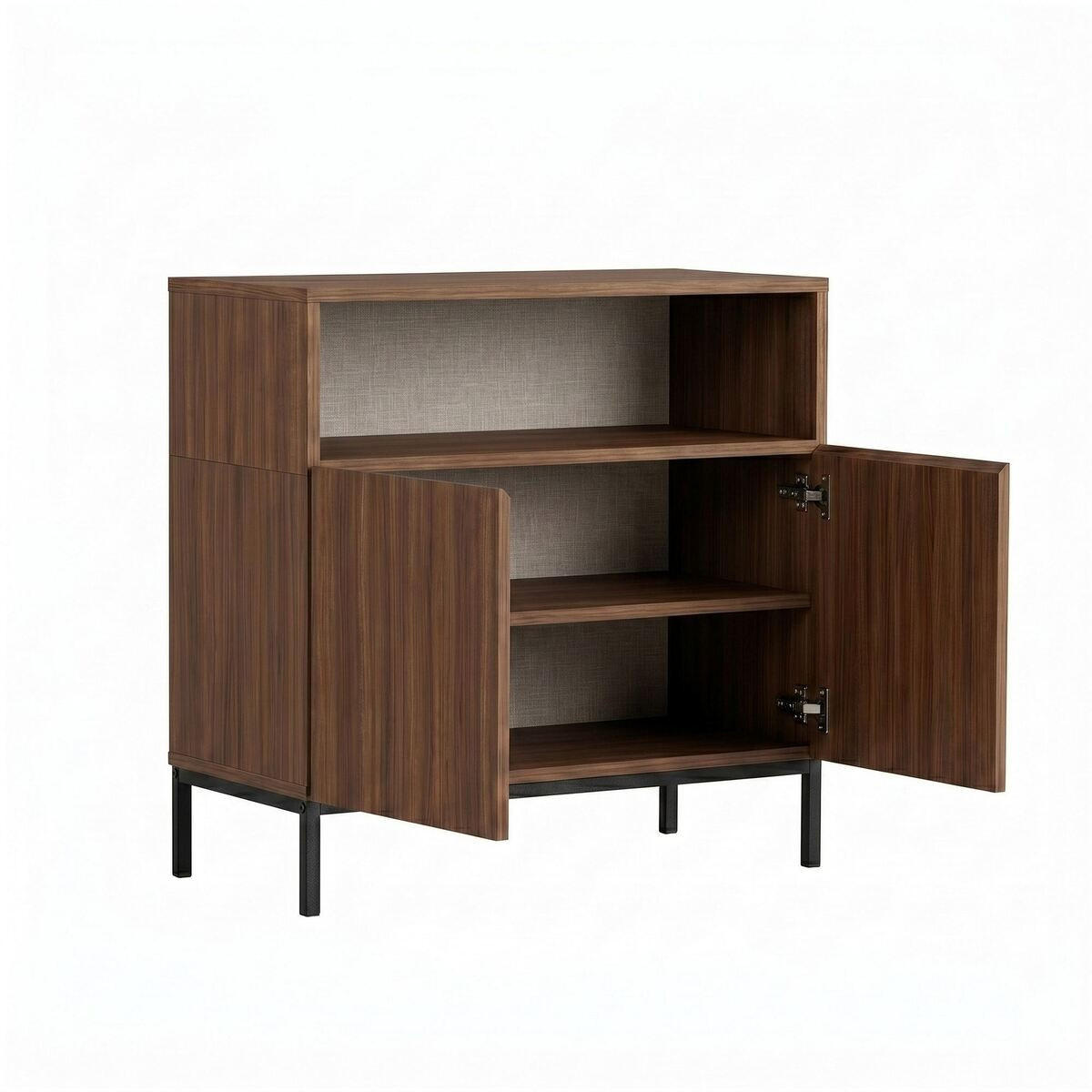 SIDEBOARD 2 Türen Fach Kaschmir- und Holzdekor 40/80/80 cm - Naturfarben, Holzwerkstoff (40/80/80cm) - Calicosy