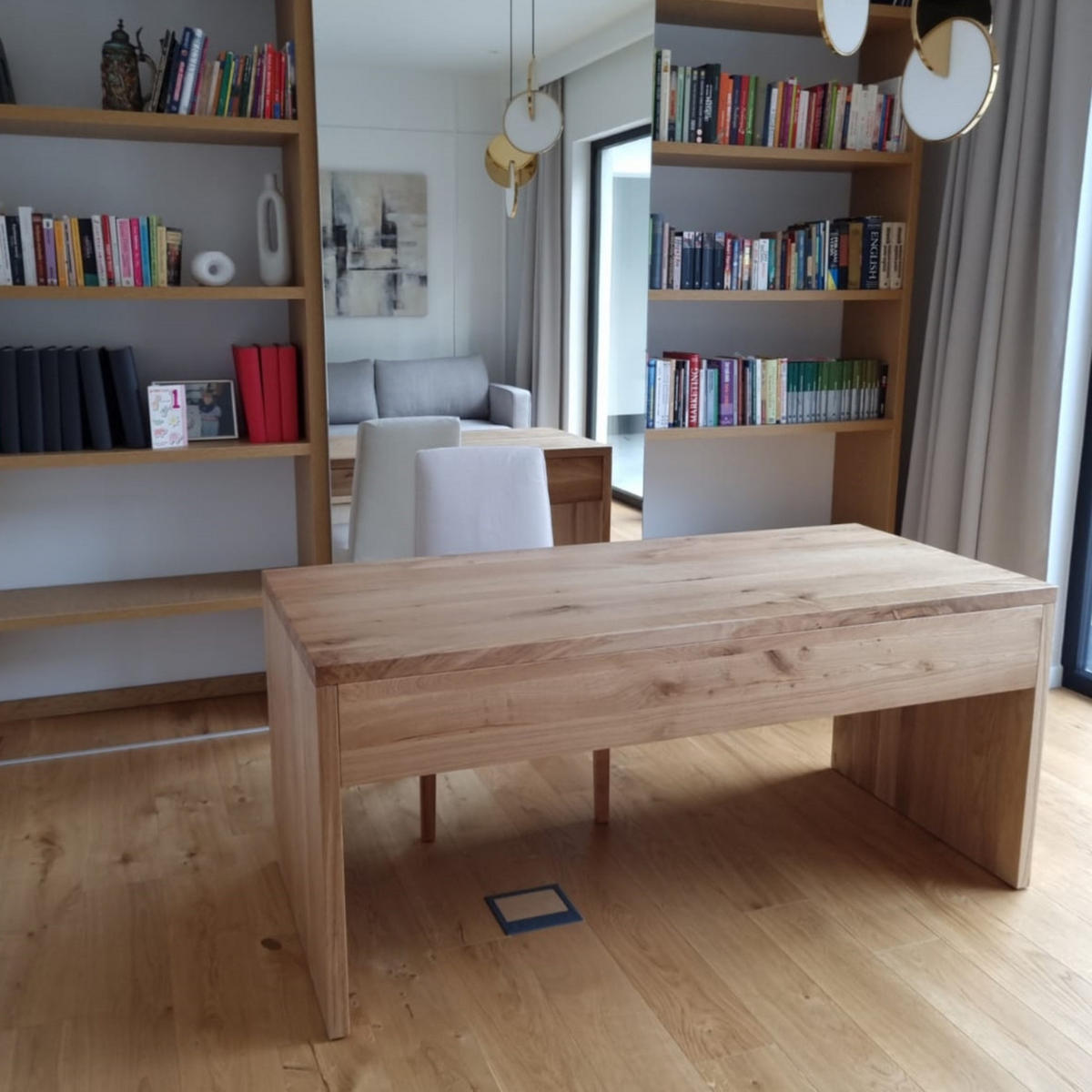 SCHREIBTISCH aus Eichenholz mit 4 Schubladen DAVOS - Eichefarben, Holz (75/170/75cm) - Rawood Furniture