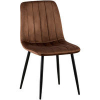 STUHL Samt Braun - Schwarz/Braun, Textil/Metall (45/88/53cm) - CLP