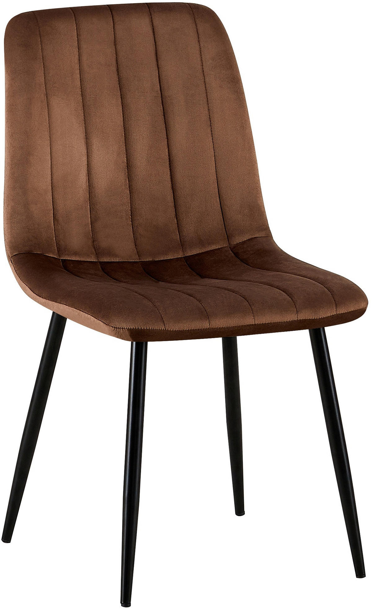 STUHL Samt Braun - Schwarz/Braun, Textil/Metall (45/88/53cm) - CLP