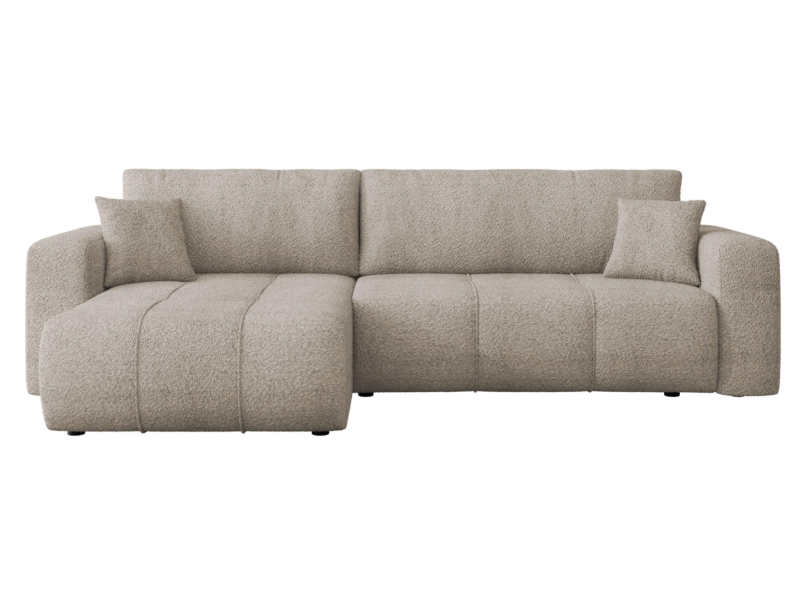 ECKSOFA Furyn Maxi Boucle - Schwarz/Braun, Holzwerkstoff/Kunststoff (274/145cm) - MIRJAN24