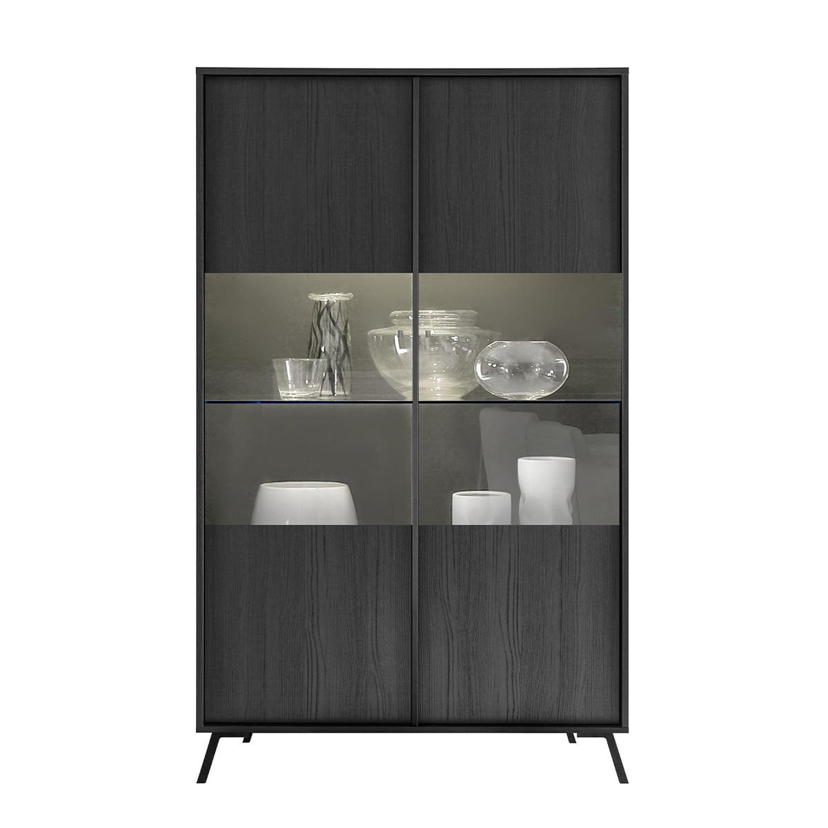 Calicosy Vitrine Schwarz 40x174x7 cm