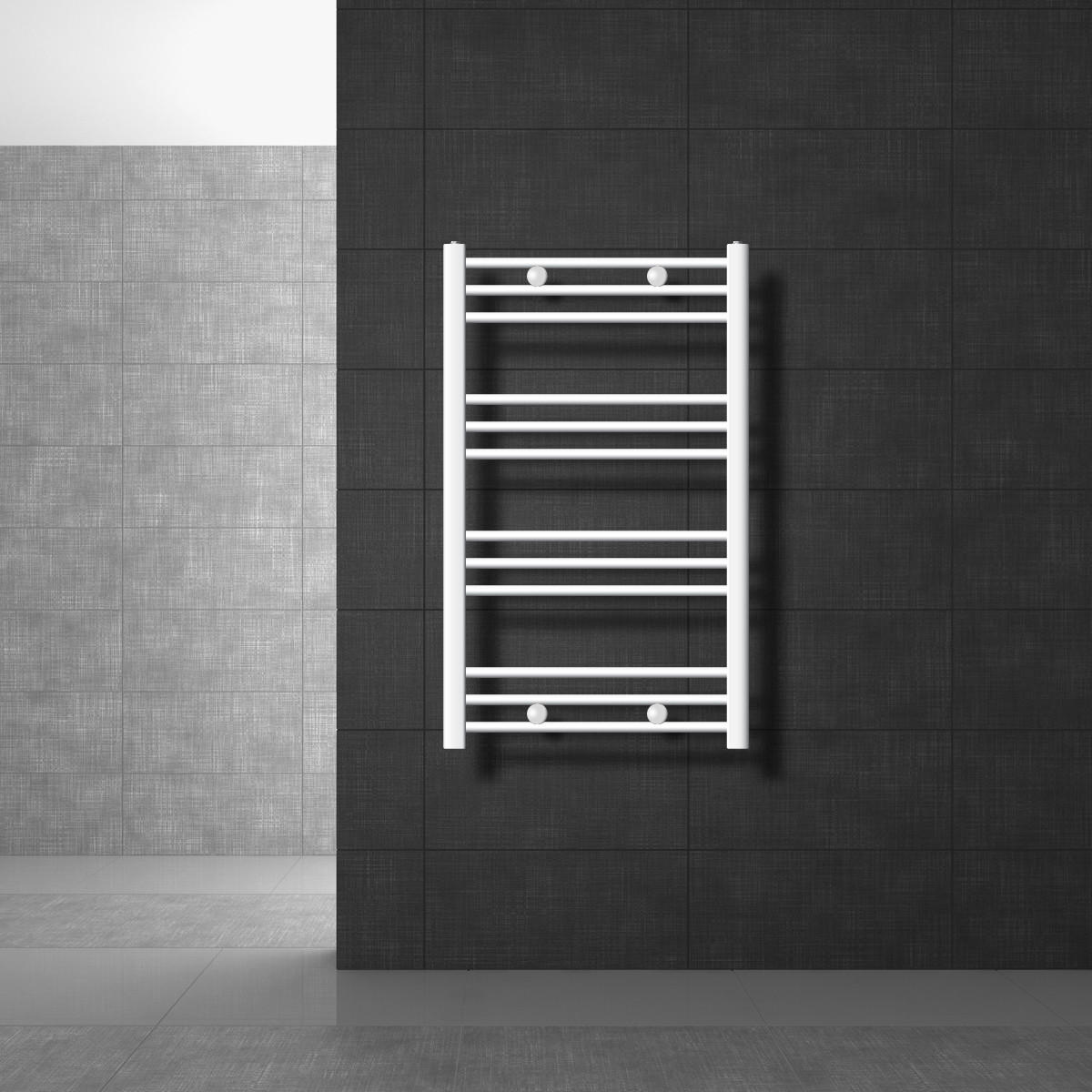 BADHEIZKÖRPER Sahara 600x800 mm Weiß gebogen mit Seitenanschluss - Weiß, Metall (60/80/5cm) - LuxeBath