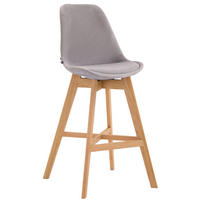 BARHOCKER Cannes Massivholz 112x48x56 cm natura grau - Grau, Textil (48/112/56cm) - furnicato