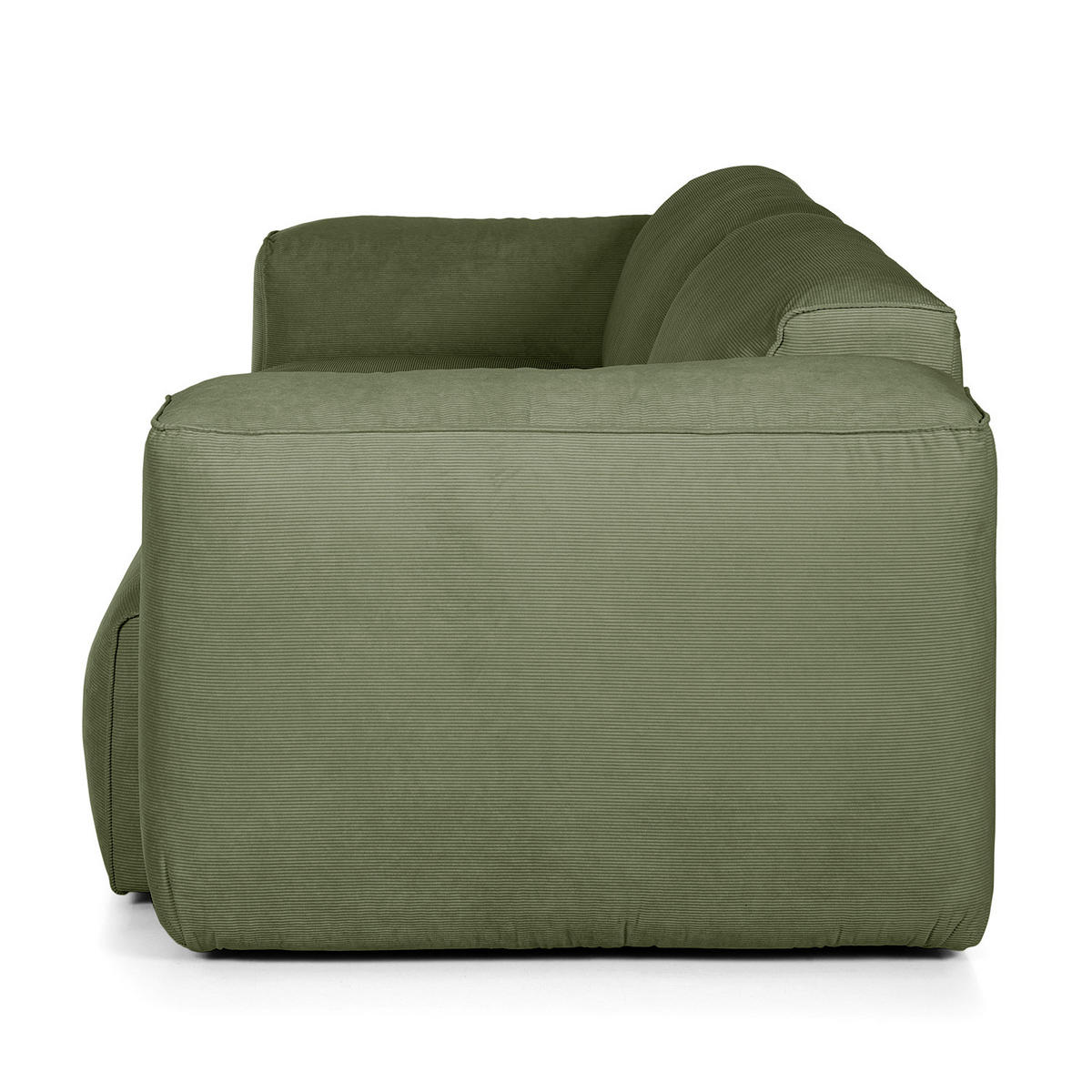 3-SITZER SOFA - Dunkelgrün/Schwarz, Kunststoff/Textil (251/71/102cm) - home24