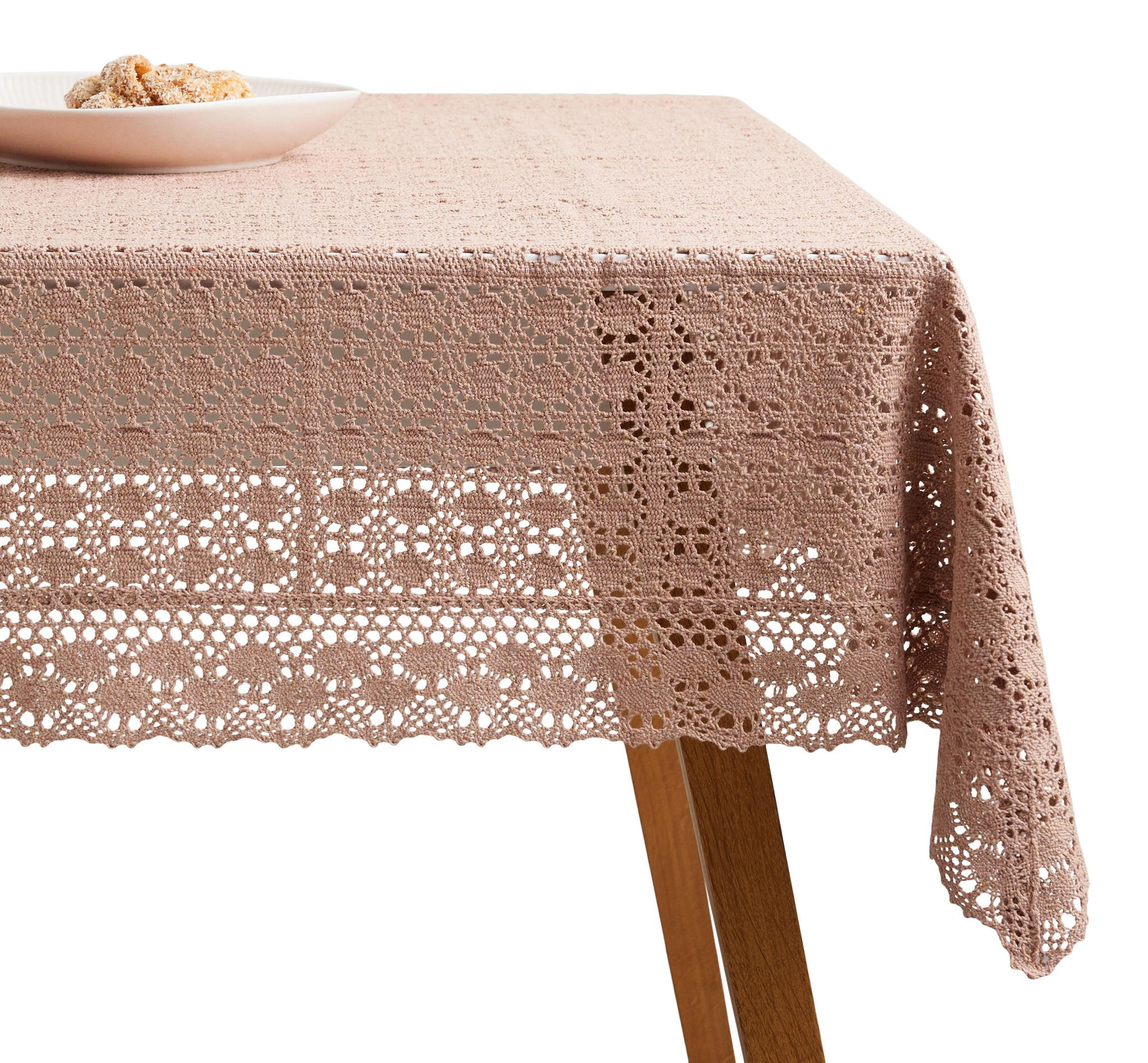 TISCHDECKE Folkelips - Dunkelrosa, Textil (180/130/1cm) - home&you