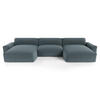 WOHNLANDSCHAFT Rastergewebe Jeansblau 420cm - Blaugrau, Textil (420/75/174cm) - Sia Home